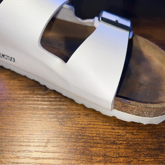 Birkenstock White Two Strap Sandals Size 39 made in Germany women’s size 8 - Picture 3 of 12